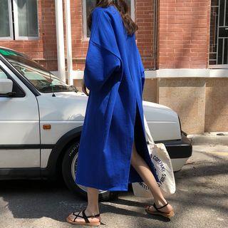 Open Back Long Sleeve Midi T-shirt Dress