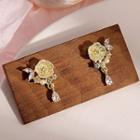 Flower Rhinestone Faux Pearl Alloy Earring 1 Pair - E5297 - Gold - One Size