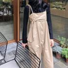 Plain Long-sleeve Slim-fit T-shirt / Loose-fit Jumper Pants