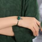 Gemstone Bracelet Green & Silver - One Size