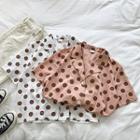 Polka Dot Single-breasted Short-sleeve Blouse