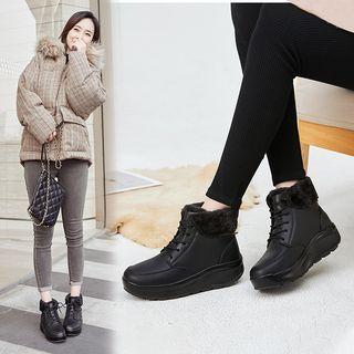 Fleece-lined Platform High Top Sneakers