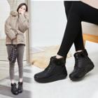 Fleece-lined Platform High Top Sneakers