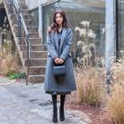 Notched-lapel Belted Wool Blend Long Coat