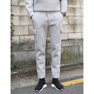 Drawstring-waist Neoprene Cargo Pants