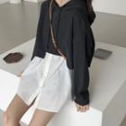 Mock-two Loose-fit Hooded Pullover