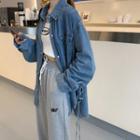 Denim Long-sleeve Shirt Blue - One Size