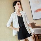 Elbow-sleeve Double Breasted Blazer / Dress Shorts / Set