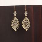 Leaf Rhinestone Fringed Earring