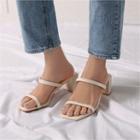 Square-toe Block-heel Sandals