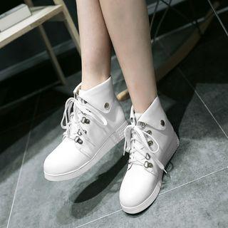 Plain Lace Up Short Boots