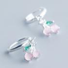 Cherry Drop Earring 1 Pair - Silver & Pink - One Size