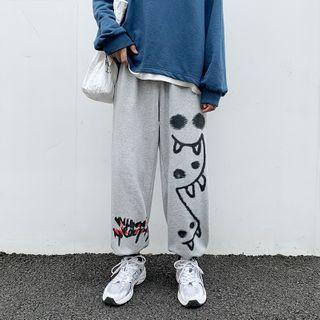 High-waist Graffiti Sweatpants