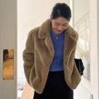 Notch-lapel Faux-fur Jacket