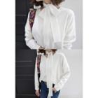 V-neck Knit Top With Sash