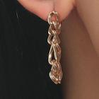 Chained Alloy Dangle Earring 01 - 1 Pair - Gold - One Size