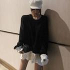 Ruffle Trim Long-sleeve Mini Dress