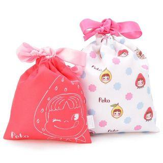 Pekochan Drawstring Cloth Pouch Set (2p) (fruit) One Size