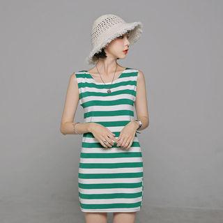 Sleeveless Stripe Mini Dress