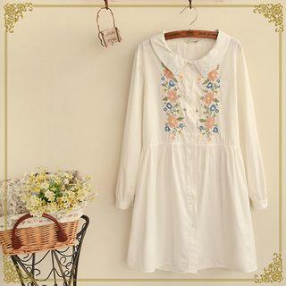 Floral Embroidered Shirtdress