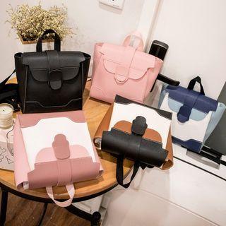 Color Block Backpack / Double Shoulder Bag