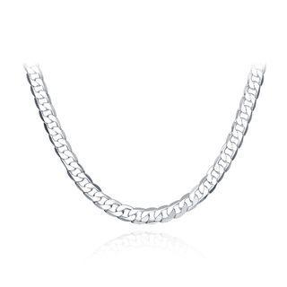 Fashion Simple 8mm Geometric Sideways Necklace Silver - One Size
