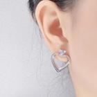 Rhinestone Heart Alloy Earring 1 Pair - Silver - One Size