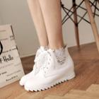Lace Insert Lace-up Short Boots