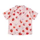 Short-sleeve Strawberry Print Shirt Light Pink - One Size