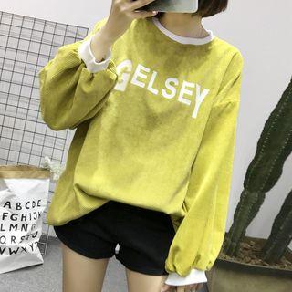 Corduroy Lettering Pullover
