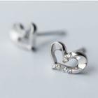 925 Sterling Silver Heart Stud Earrings