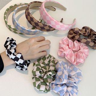 Check Scrunchie / Headband / Set