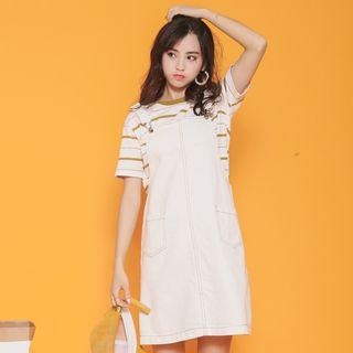 Stitch Detailed Pinafore Dress