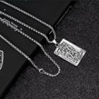 Poker Pendant Chain Necklace Silver - One Size