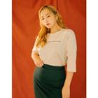 Plus Size 3/4-sleeve Lettered T-shirt
