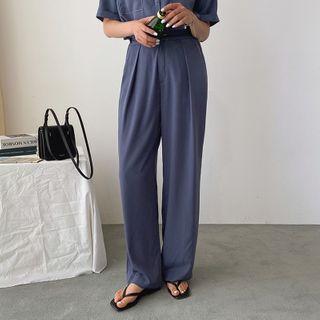 Wide-leg Crepe Dress Pants