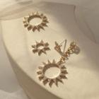 Rhinestone Sun Drop Earring 1 Pair - Asymmetry - One Size