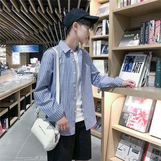 Two Tone Striped Oversize Shirt