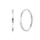 925 Sterling Silver Simple Fashion Circle Earrings Silver - One Size