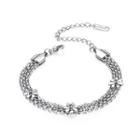 Fashion Elegant Small Daisy 316l Stainless Steel Multi-layer Bracelet Silver - One Size