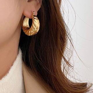 Stainless Steel Hoop Earring 1 Pr - Gold - One Size