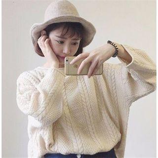 Side Slit Cable-knit Sweater
