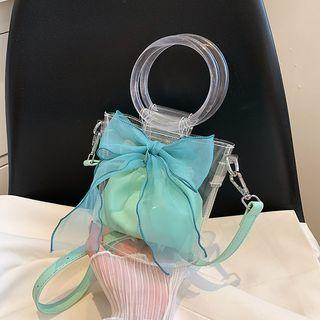 Bow Accent Pvc Bucket Bag