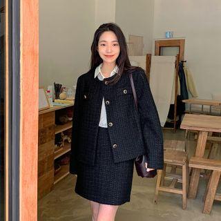 Tweed Zip-back Miniskirt