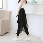Mock Two-piece Overlay Harem Pants