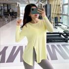 Long-sleeve Cut Out Sports T-shirt