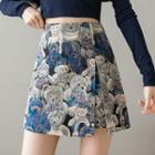 Bear Print Mini A-line Skirt