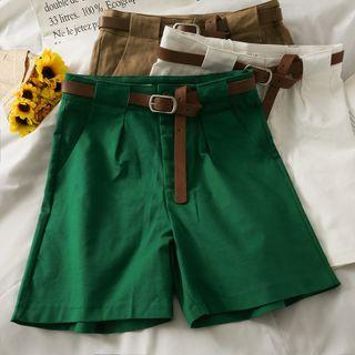 Straight-cut Shorts With Belt