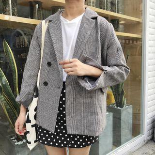 Double Breasted Blazer Brown - One Size