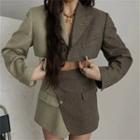 Two-tone Panel Cropped Blazer